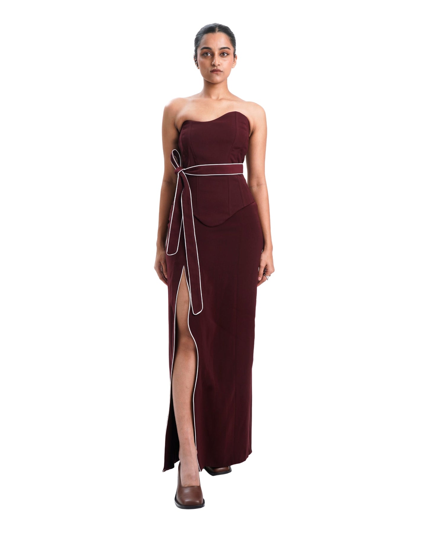 CURVE SKIRT- MERLOT