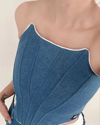 Outline Me Corset - Dark Blue
