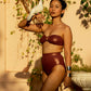 Ring Bikini Top (with Removable Halter Straps)- Copper Shimmer