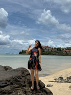 Positano Dress in Sorrento Bloom Print (Endless Blue)