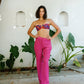Magenta High Waist Trousers
