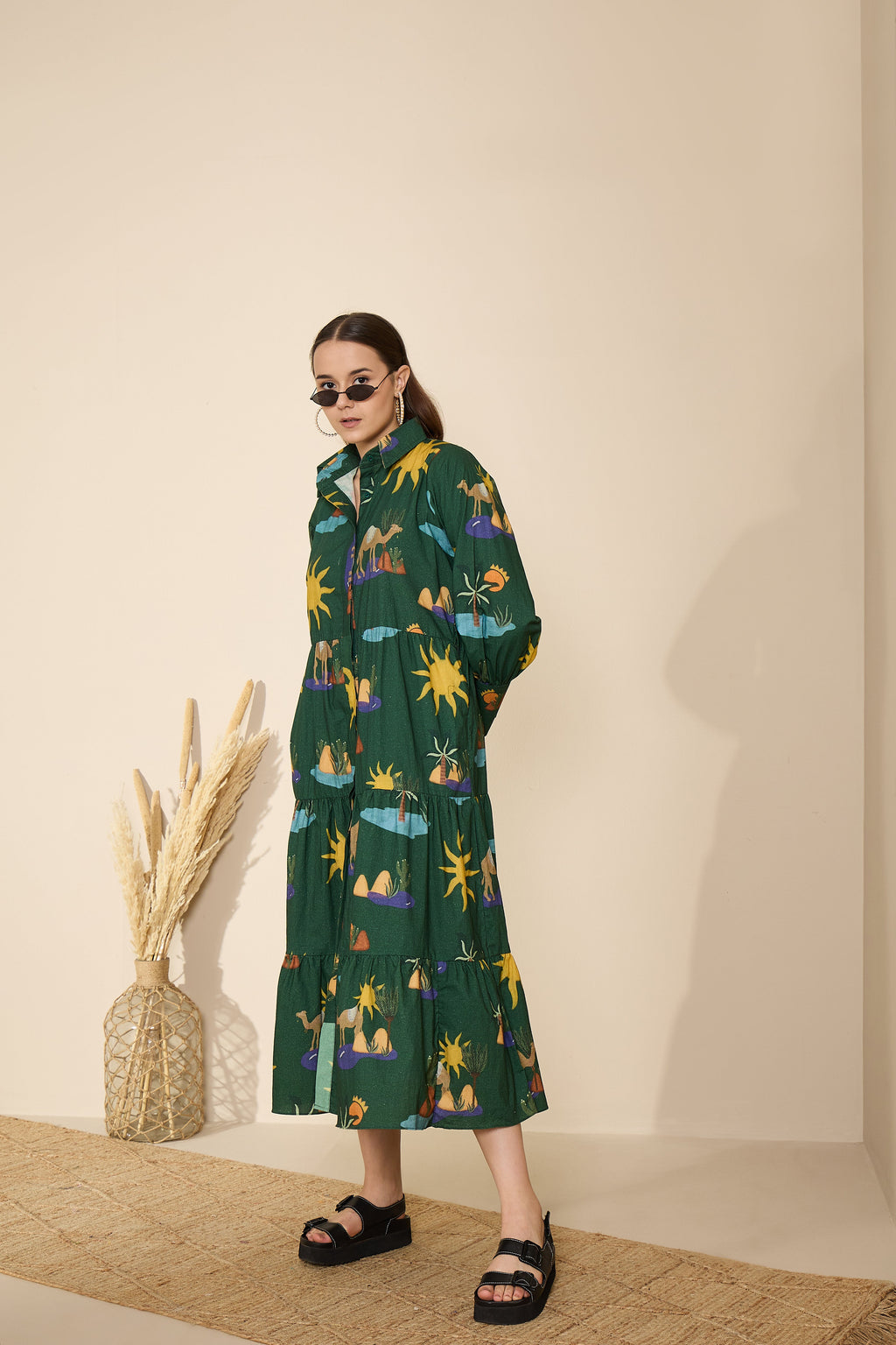 Riviera in Hidden Spring Print (Green)