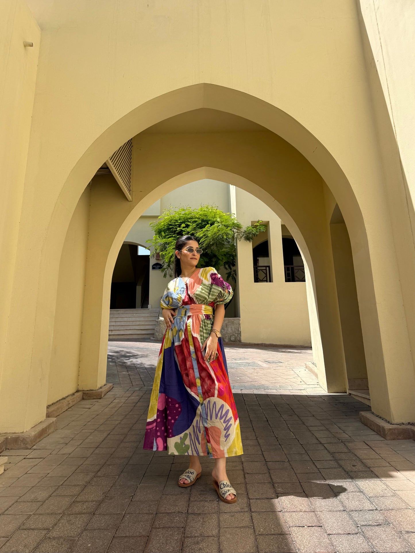 Juno Dress in Florentine Mosaic Print