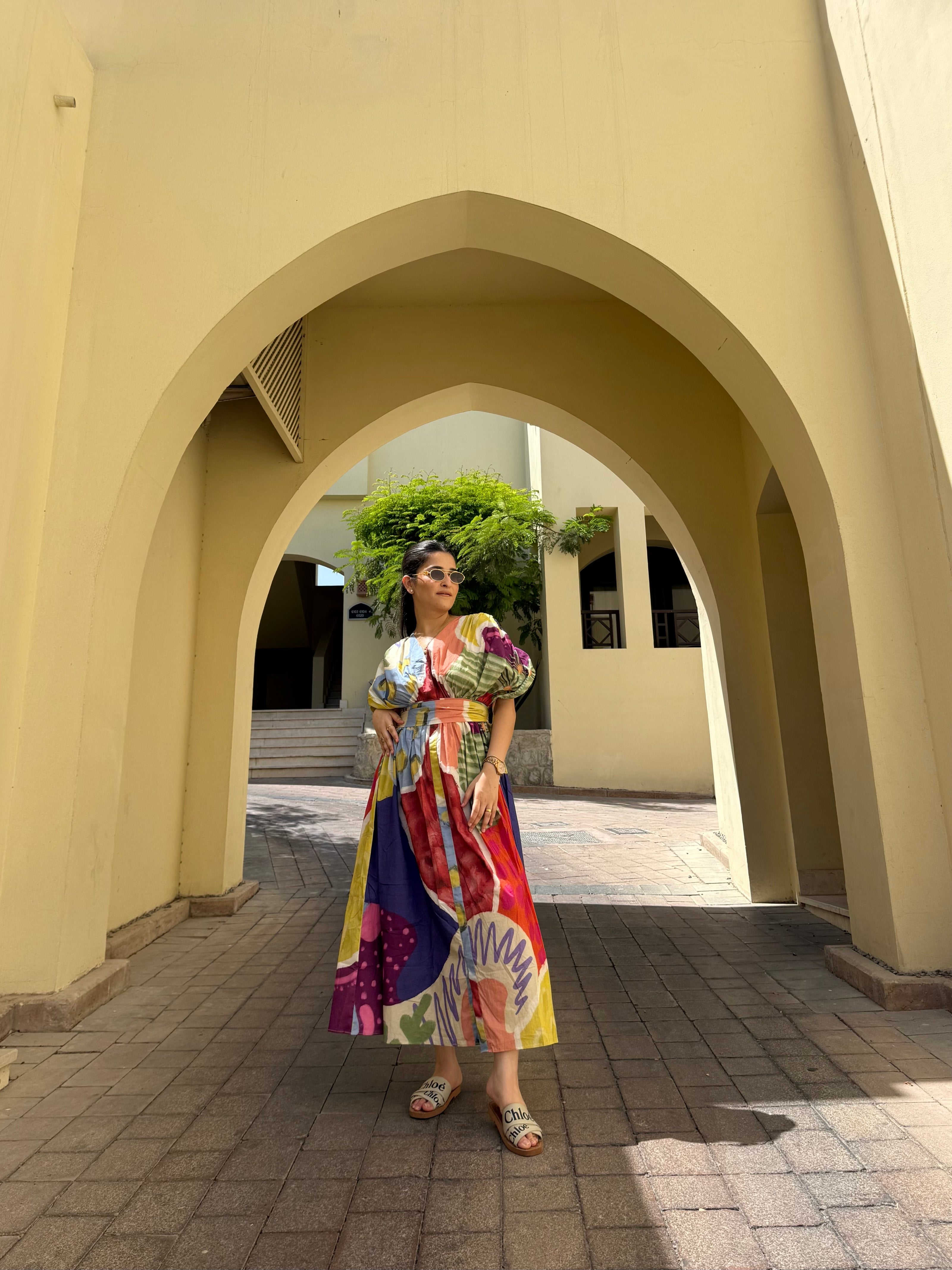 Juno Dress in Florentine Mosaic Print