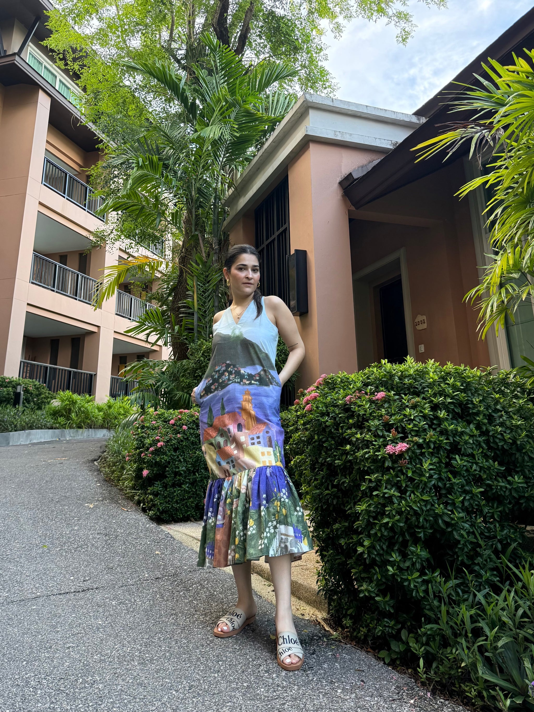 Alba Dress in Coastal Serenade Print