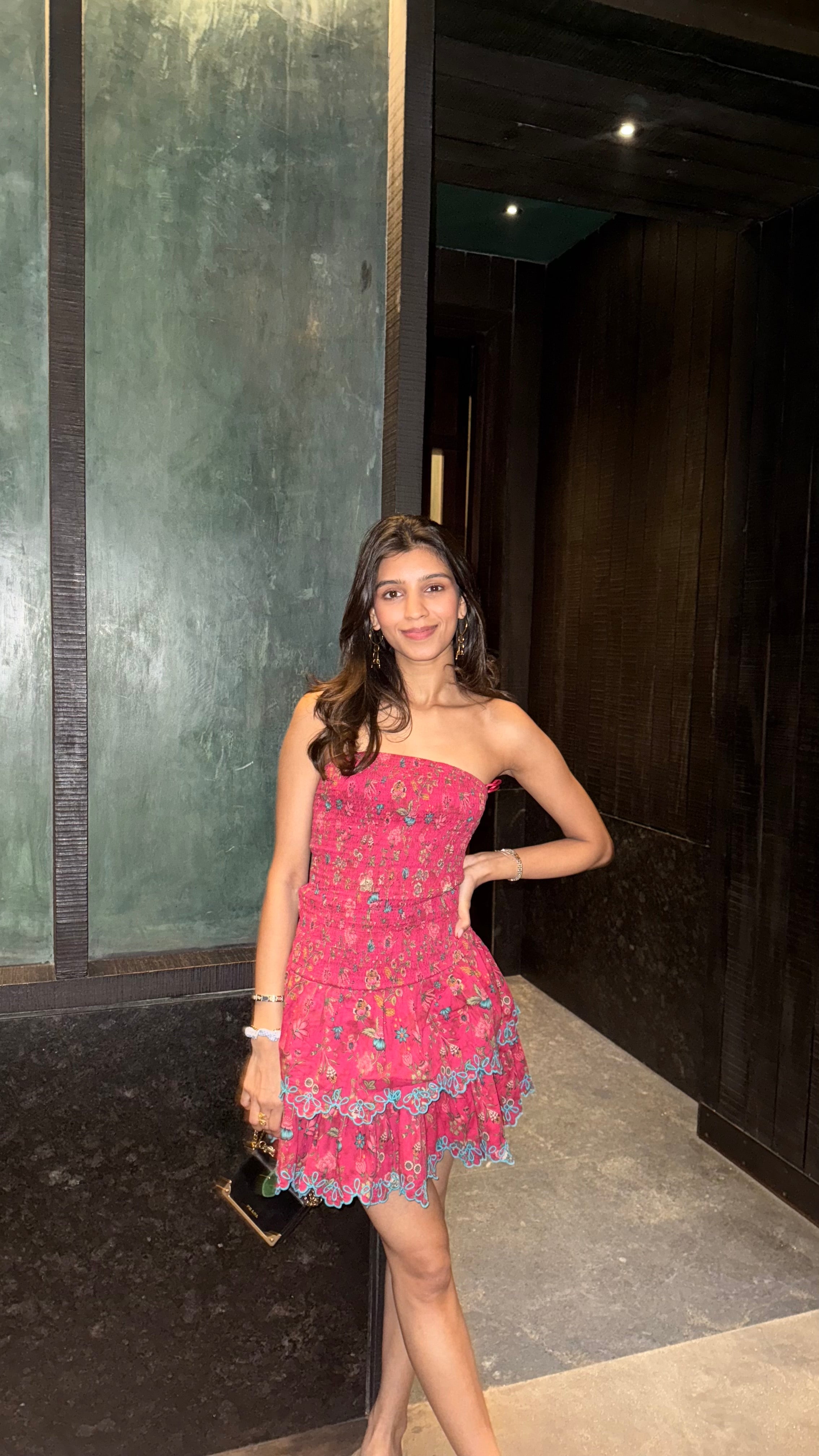 Ria Biyani in Apricot Mini Dress