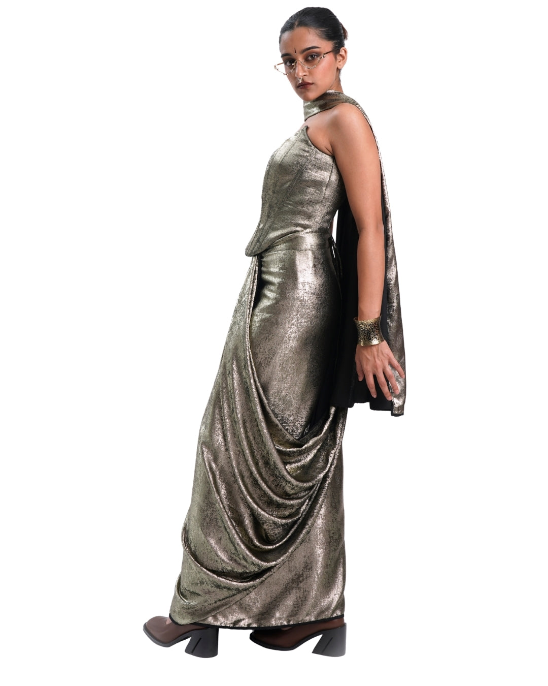 ANTIQUE GOLD SHIMMER SAREE