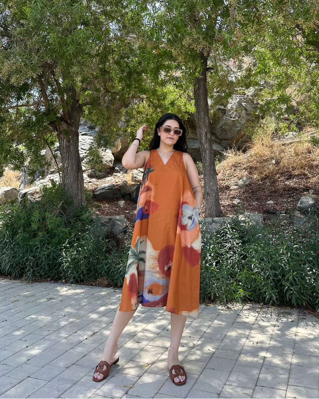 Hibiscus Dress in Mystic Lagoon Print