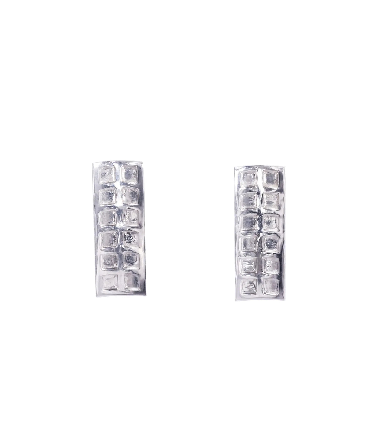 Gold long stud earrings by MAISON MEGH, stylish jewelry with sleek, elongated design and secure post backs.