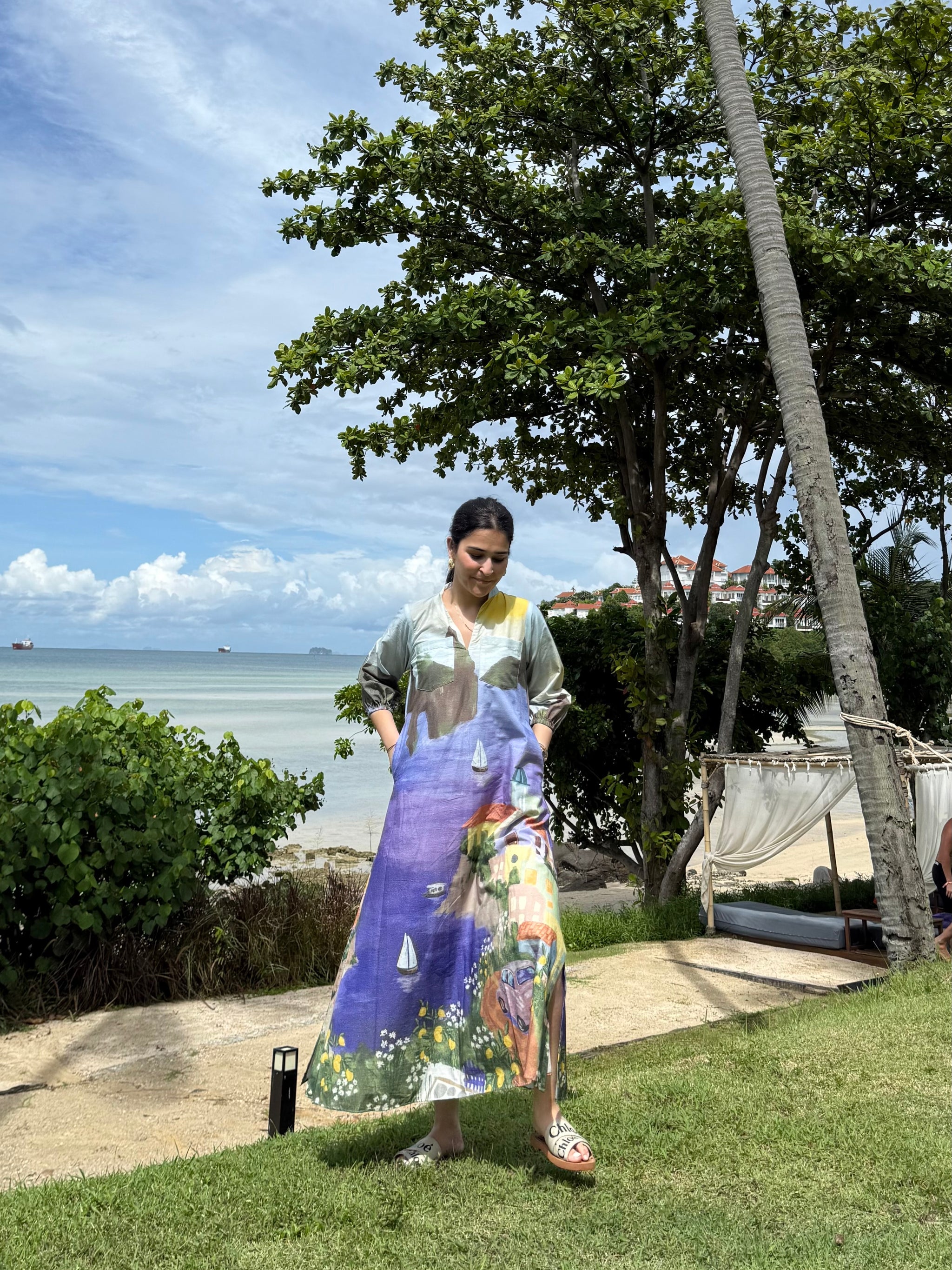 Dora Dress in Coastal Serenade Print