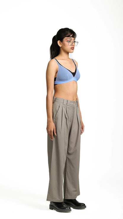 BOX-PLEAT PANTS