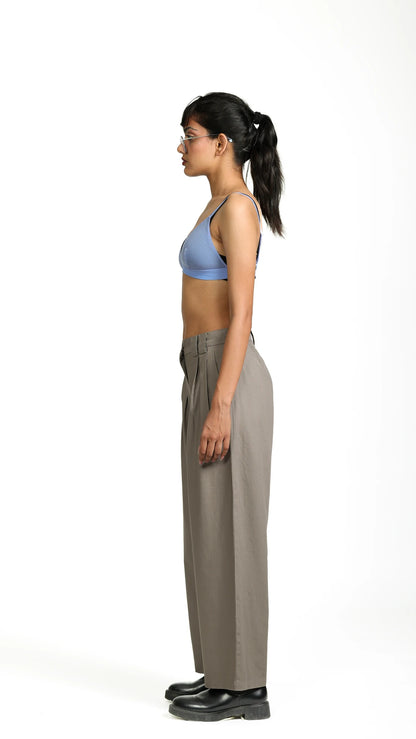 BOX-PLEAT PANTS