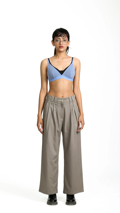 BOX-PLEAT PANTS