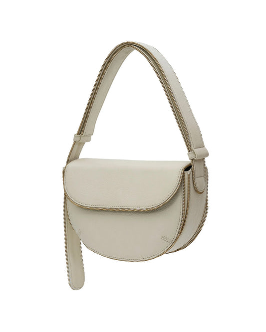 Billie Bag in Off White with Zipper Details