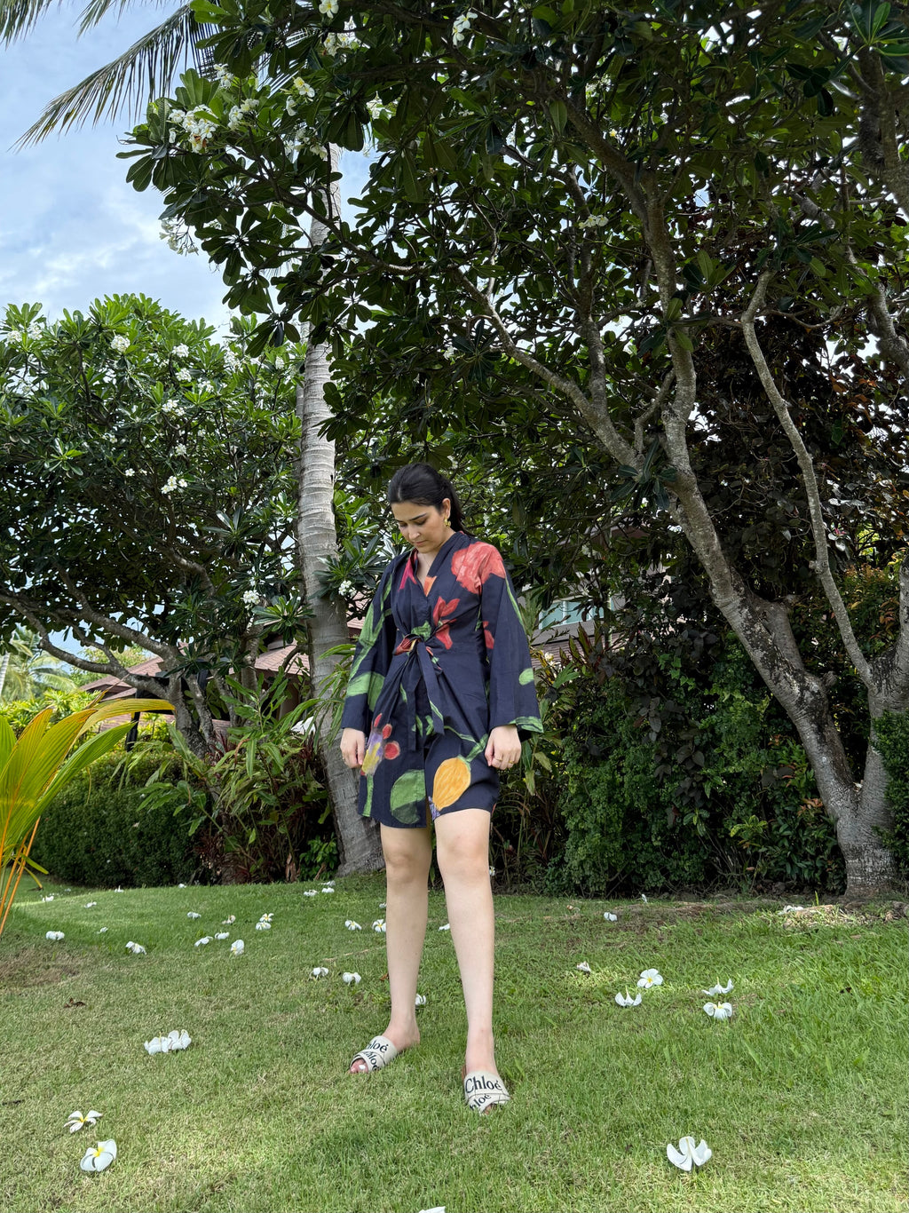 Mira Dress in Sorrento Bloom Print (Endless Blue)