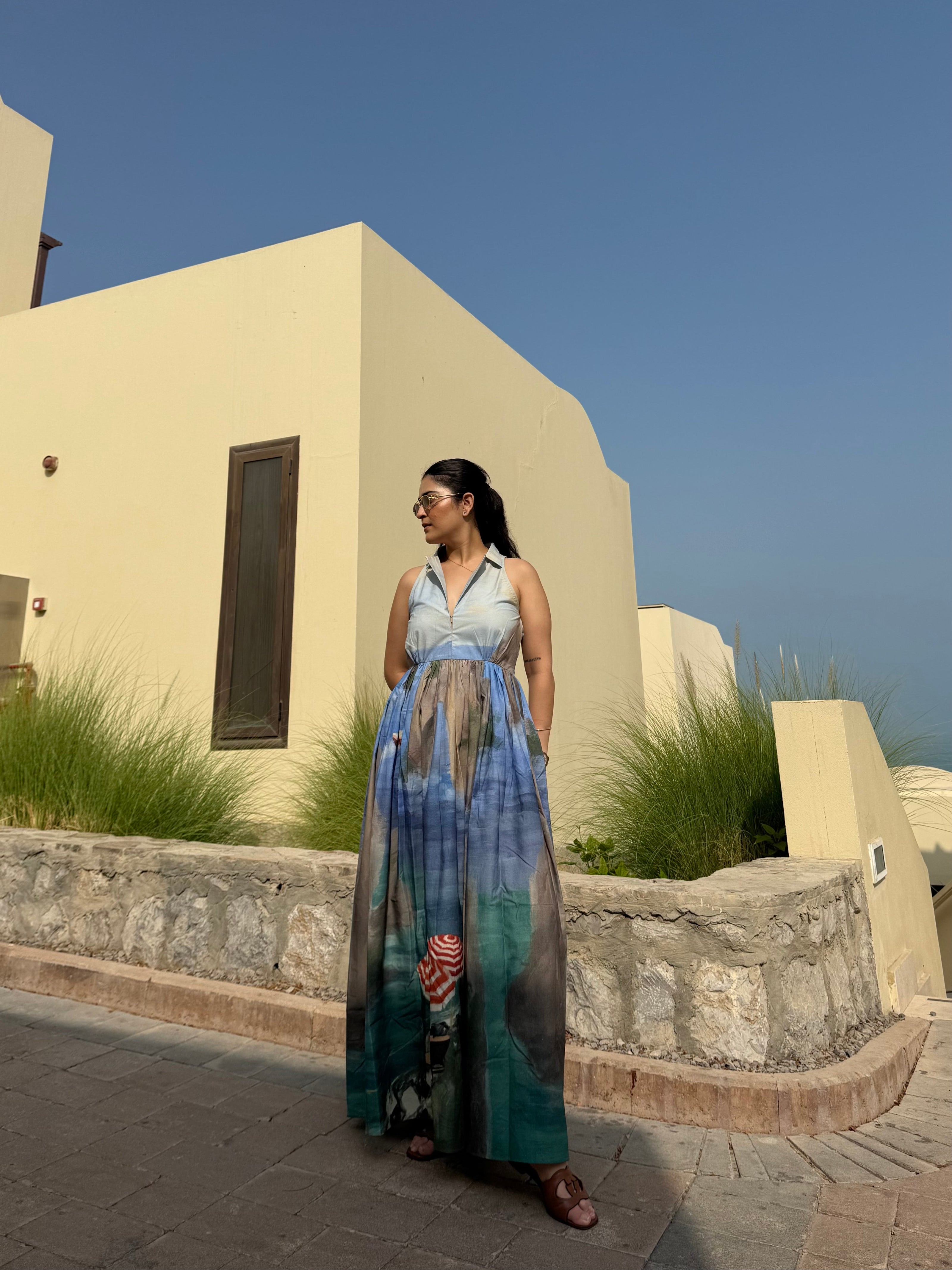 Ischia Dress in Capri Coast Print