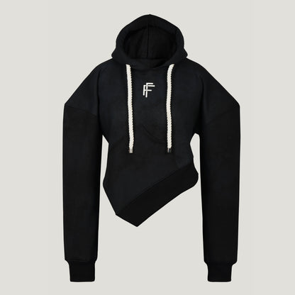 Cotton Fleece Asymmetric Hoodie