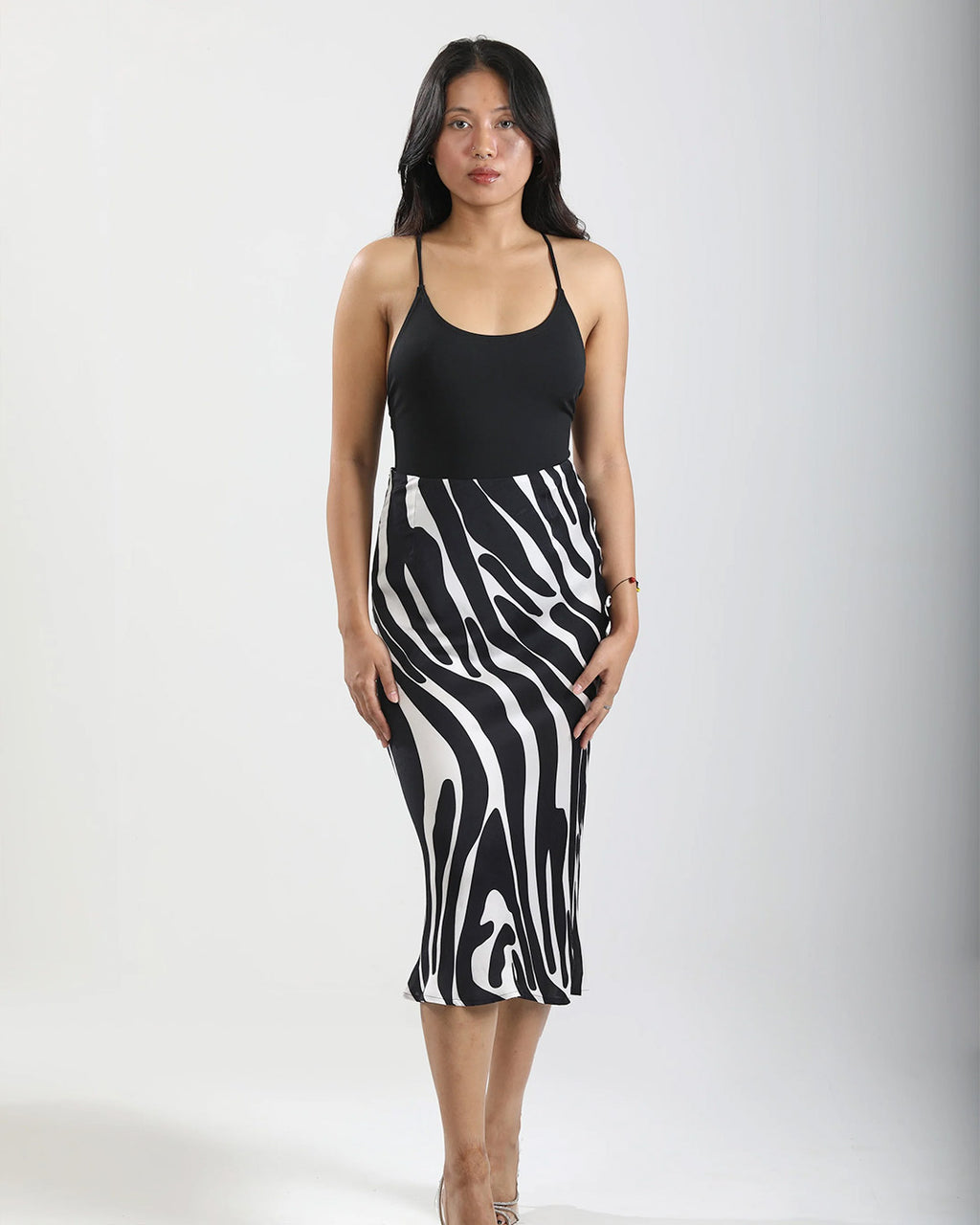 Slink Midi Skirt - Noir Wave