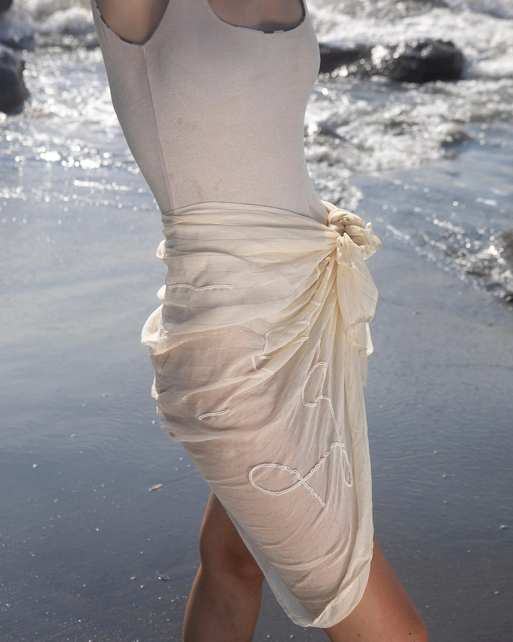 Embelished Pareo Sand