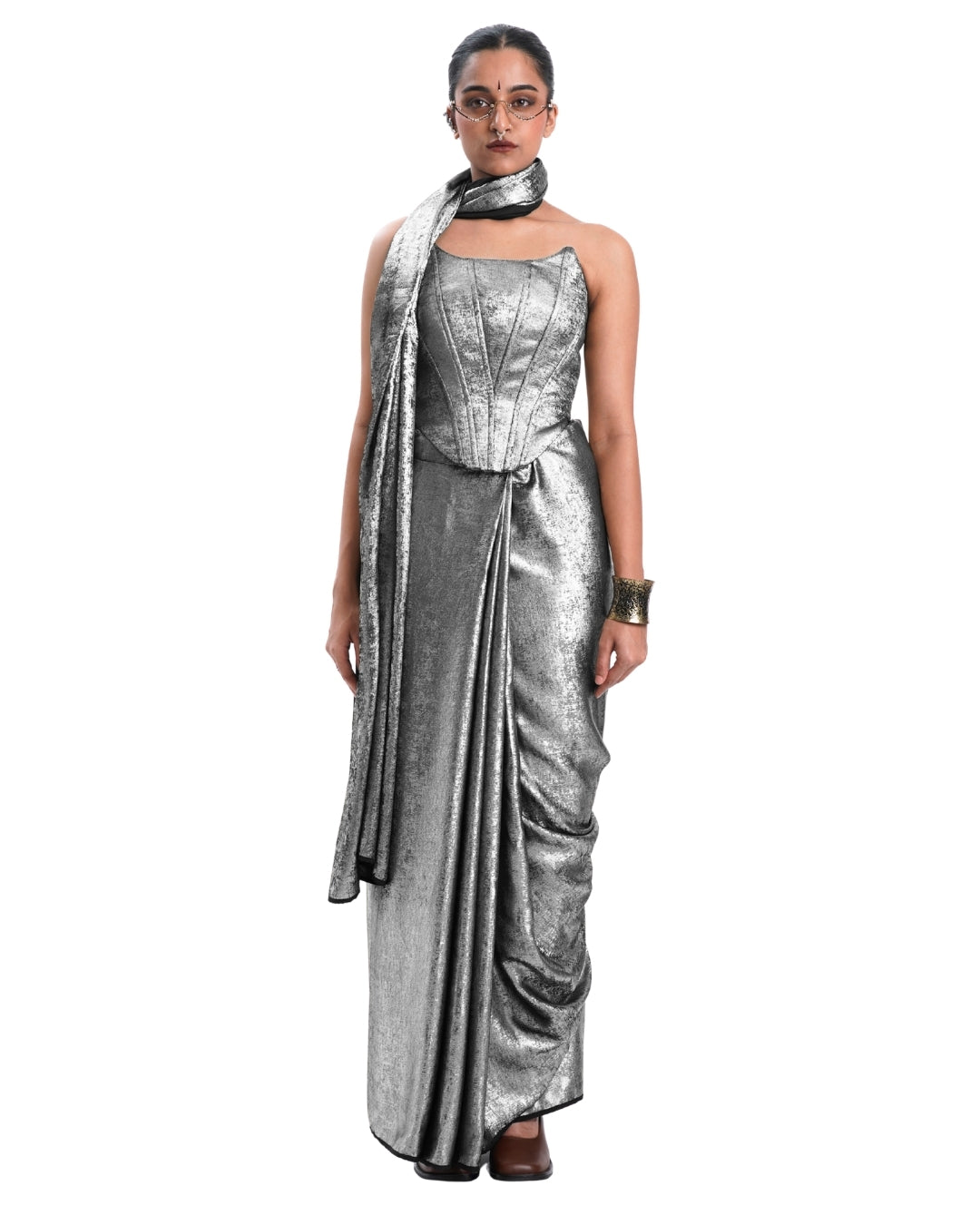 SILVER SHIMMER SAREE