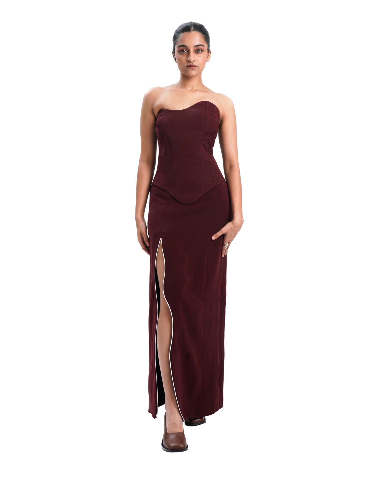 CURVE SKIRT- MERLOT