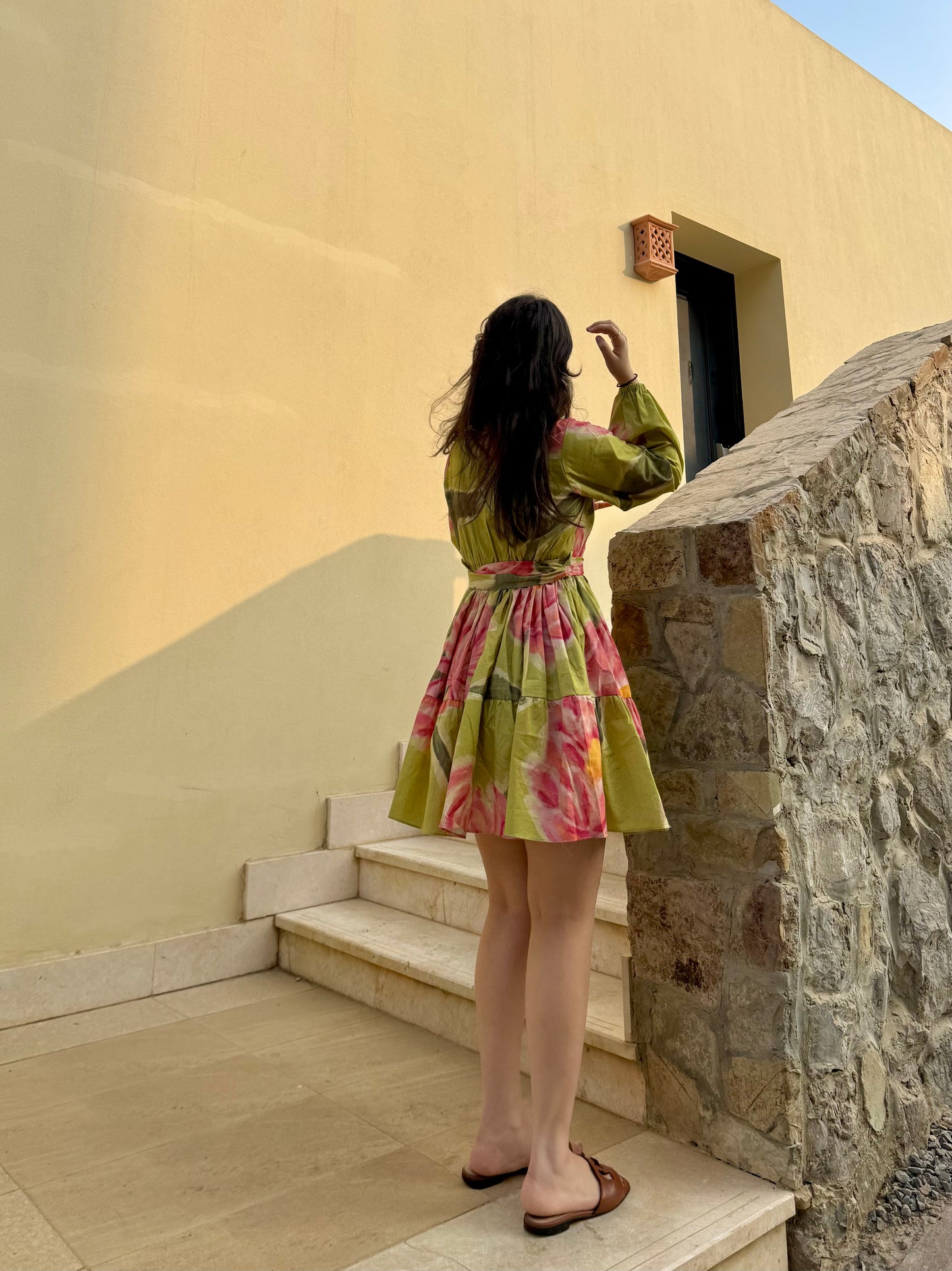 Rosabella Dress in Tuscan Olive Print