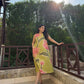 Hibiscus Dress in Tuscan Olive Print