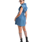 CREASED DRESS- BLUE