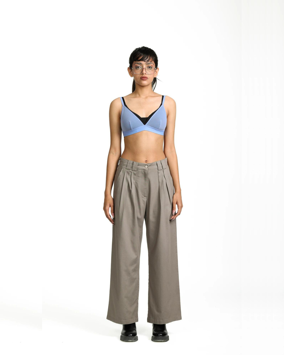 BOX-PLEAT PANTS