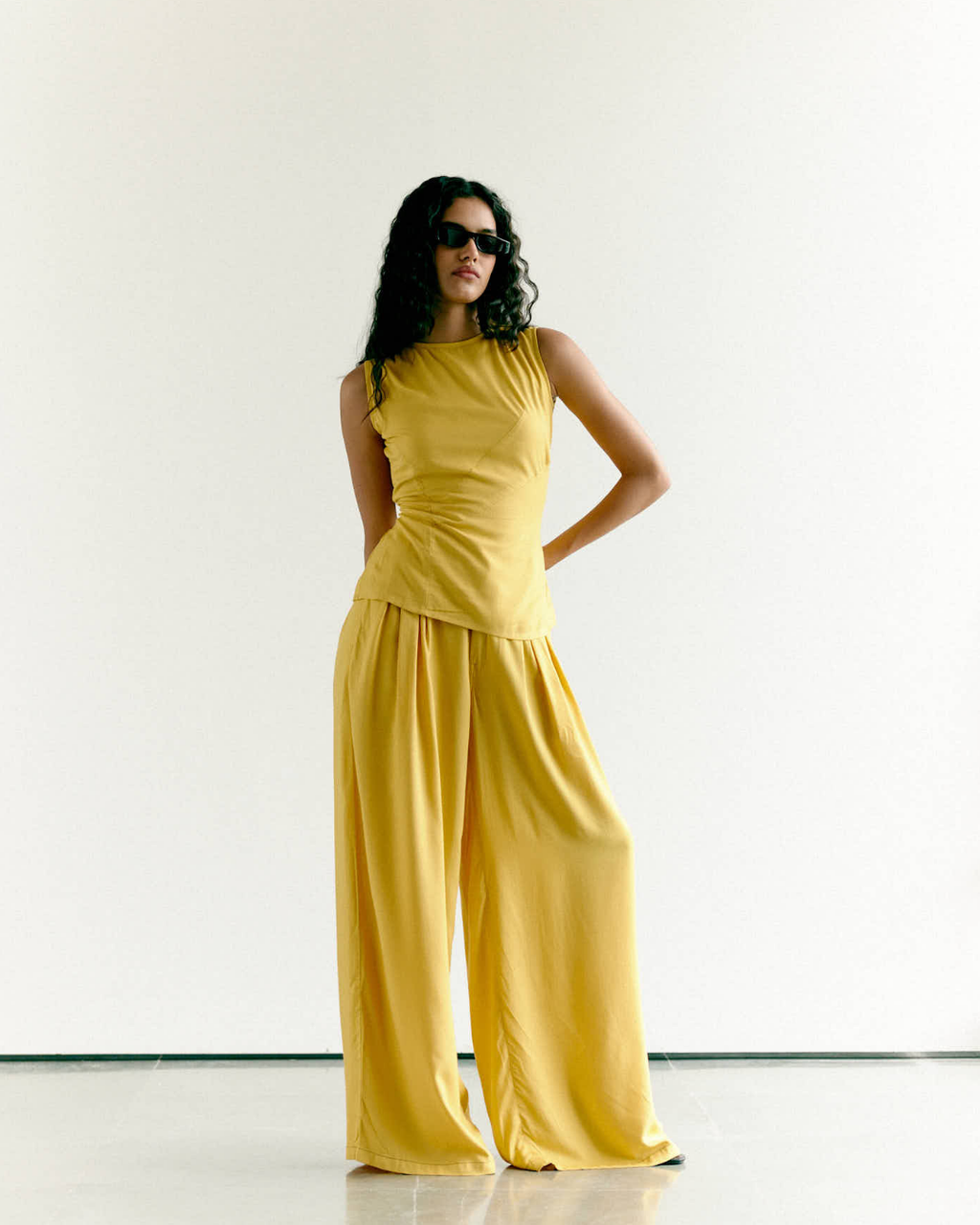 Yellow Wide Leg Pants