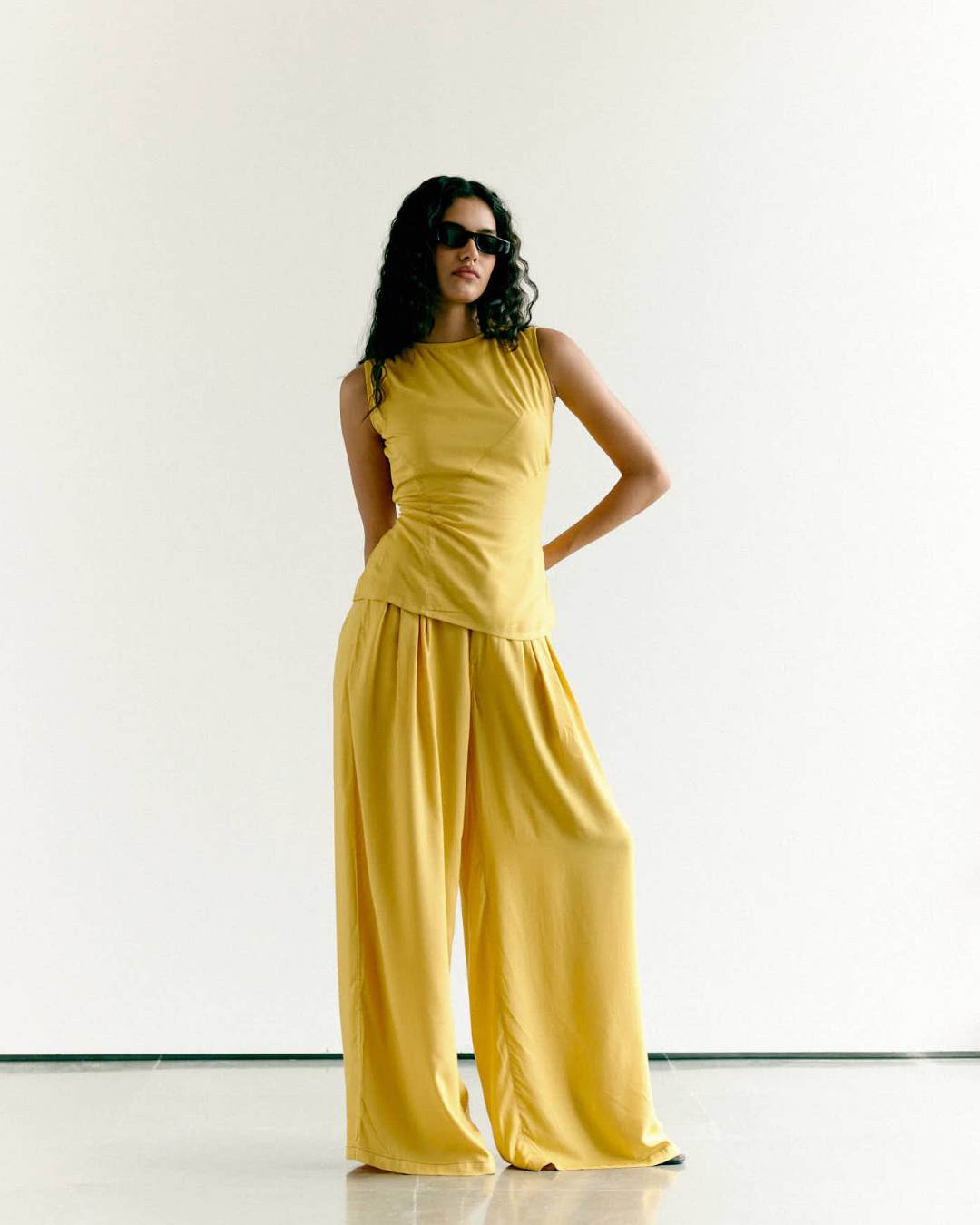 Yellow Wide Leg Pants