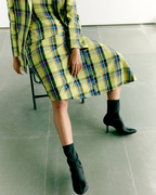 Checked Asymmetric Dress and Open Blazer Set