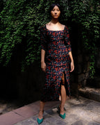 Royal Poinciana Waist Cinching Dress