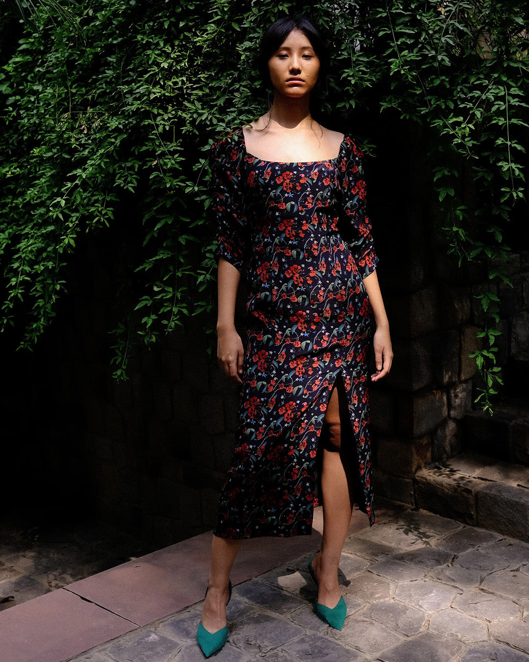 Royal Poinciana Waist Cinching Dress