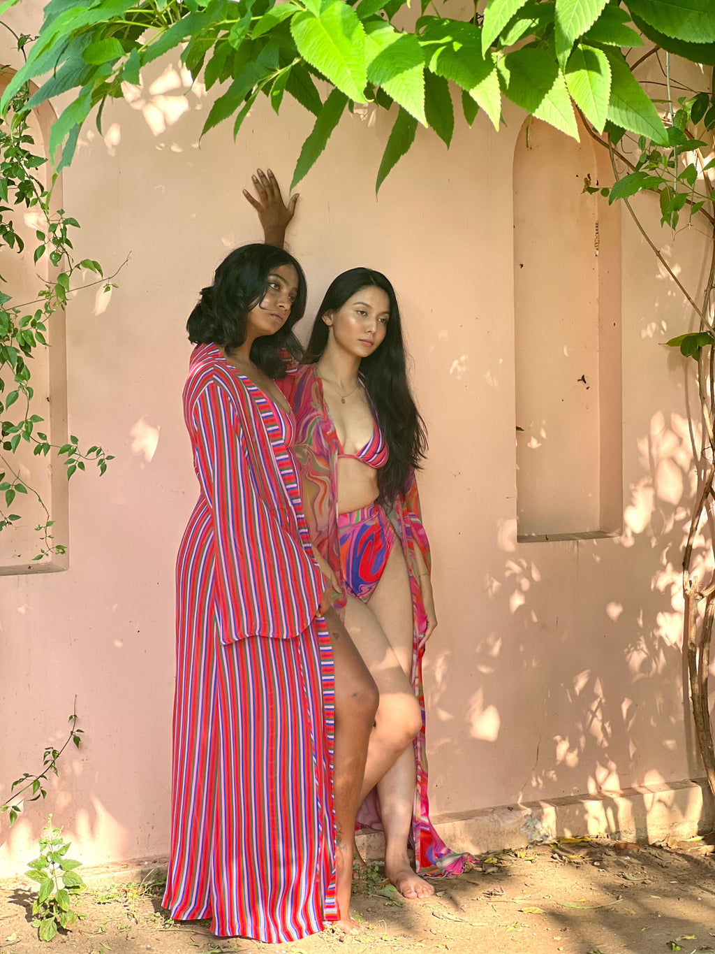 Kaftaan with Drawstring Waist - Candy Stripes