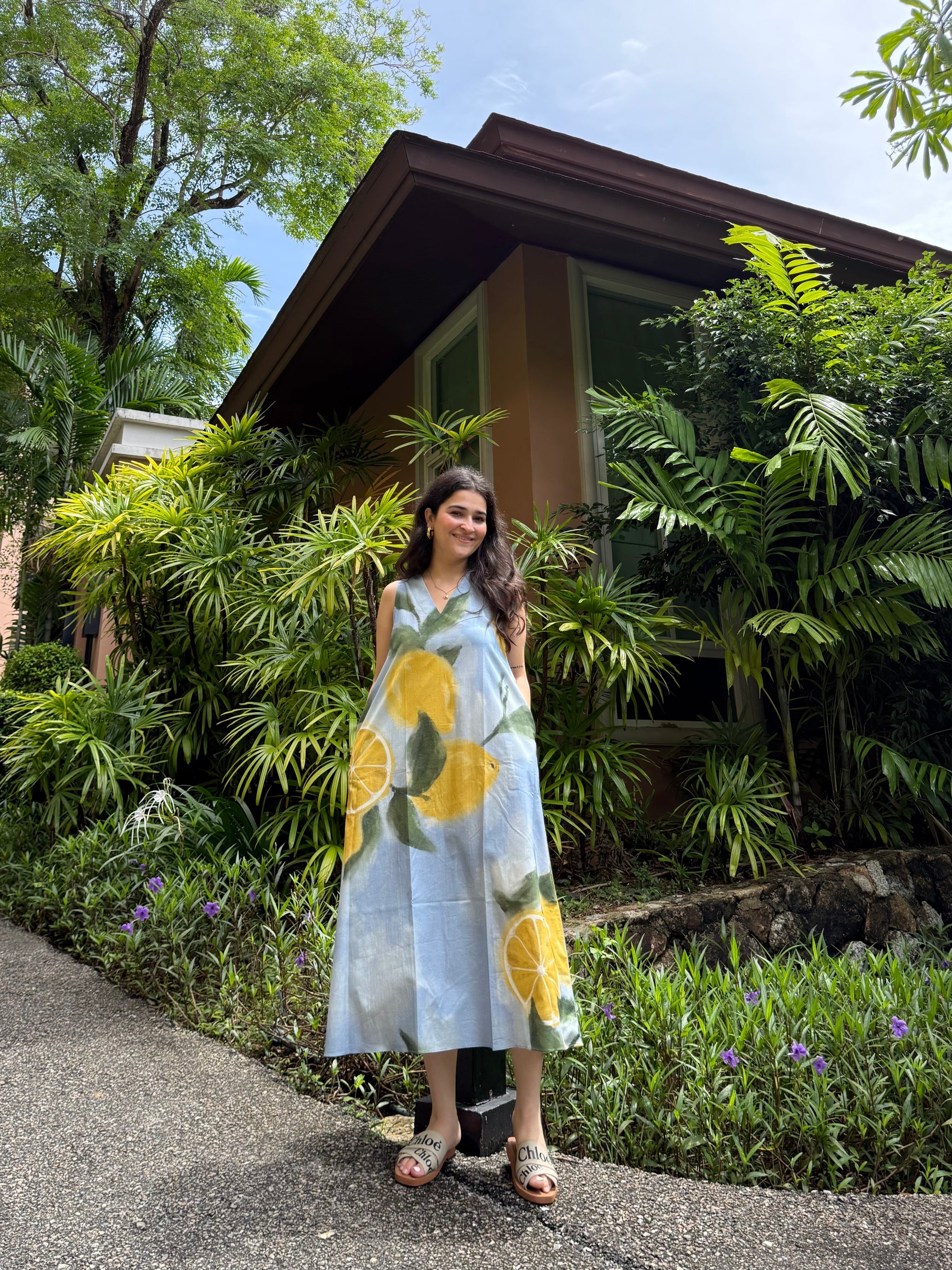 Hibiscus Dress in Limoncello Print