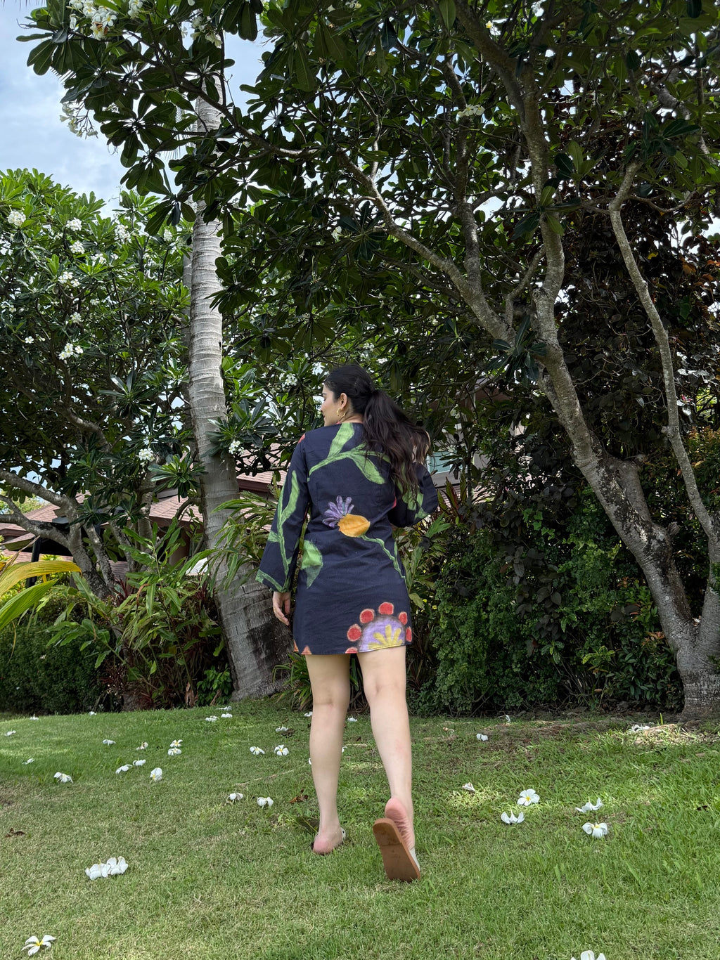 Mira Dress in Sorrento Bloom Print (Endless Blue)