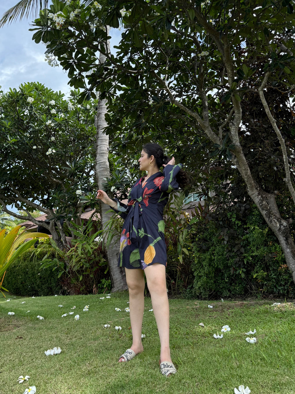 Mira Dress in Sorrento Bloom Print (Endless Blue)