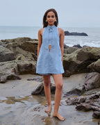 Ava Backless Top - Blue