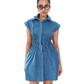 CREASED DRESS- BLUE