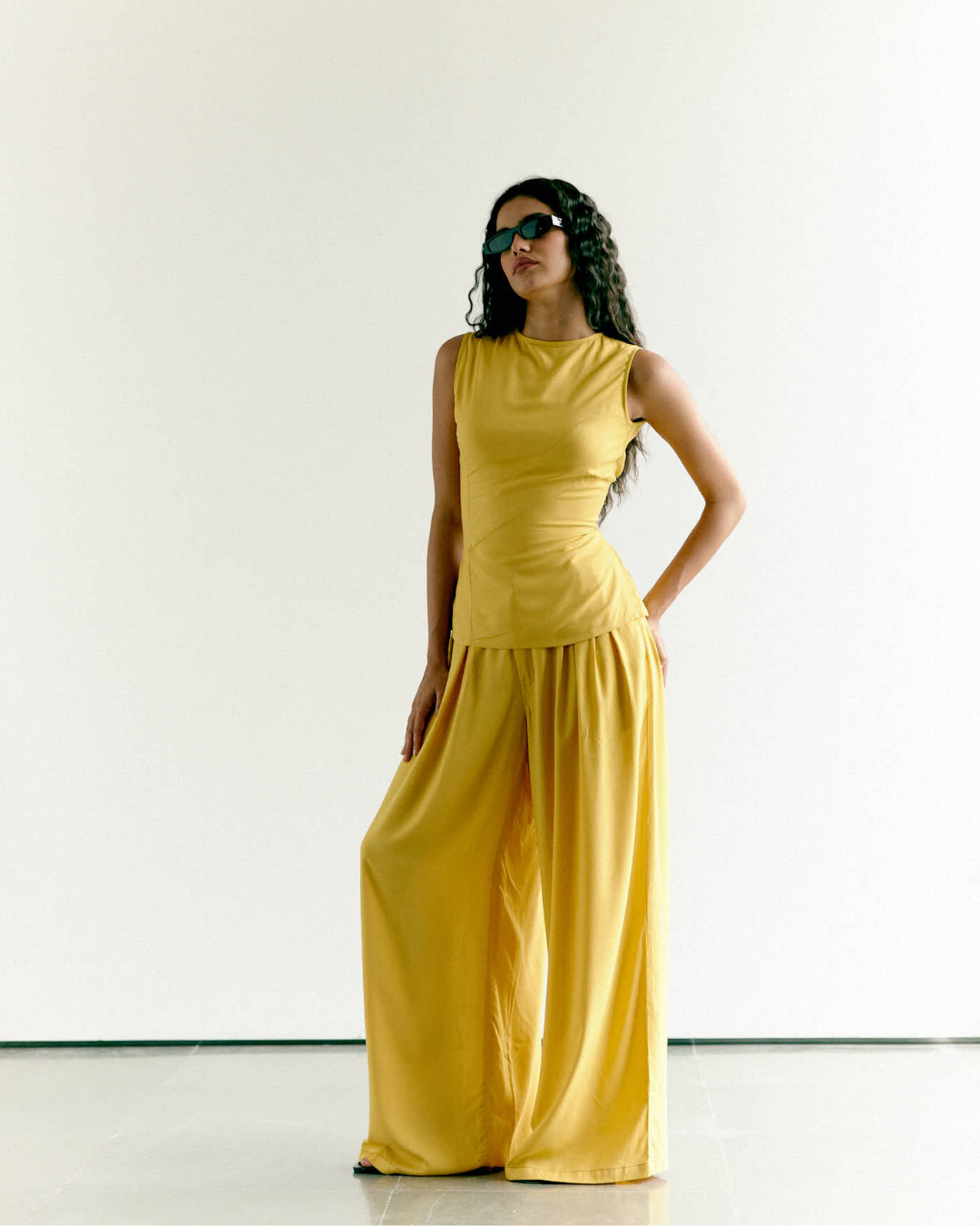 Yellow Wide Leg Pants