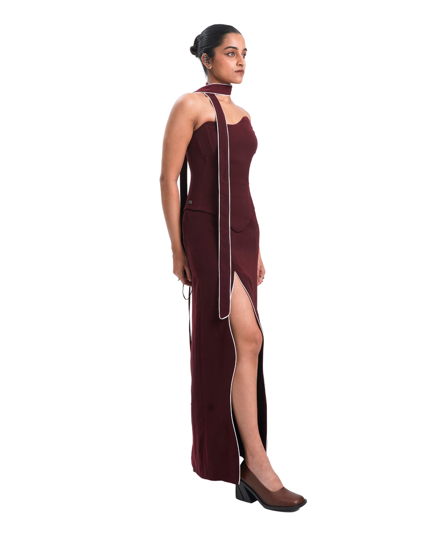 CURVE SKIRT- MERLOT