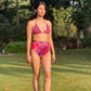 High Waist and High Coverage Bikini Bottom - Candy Wave