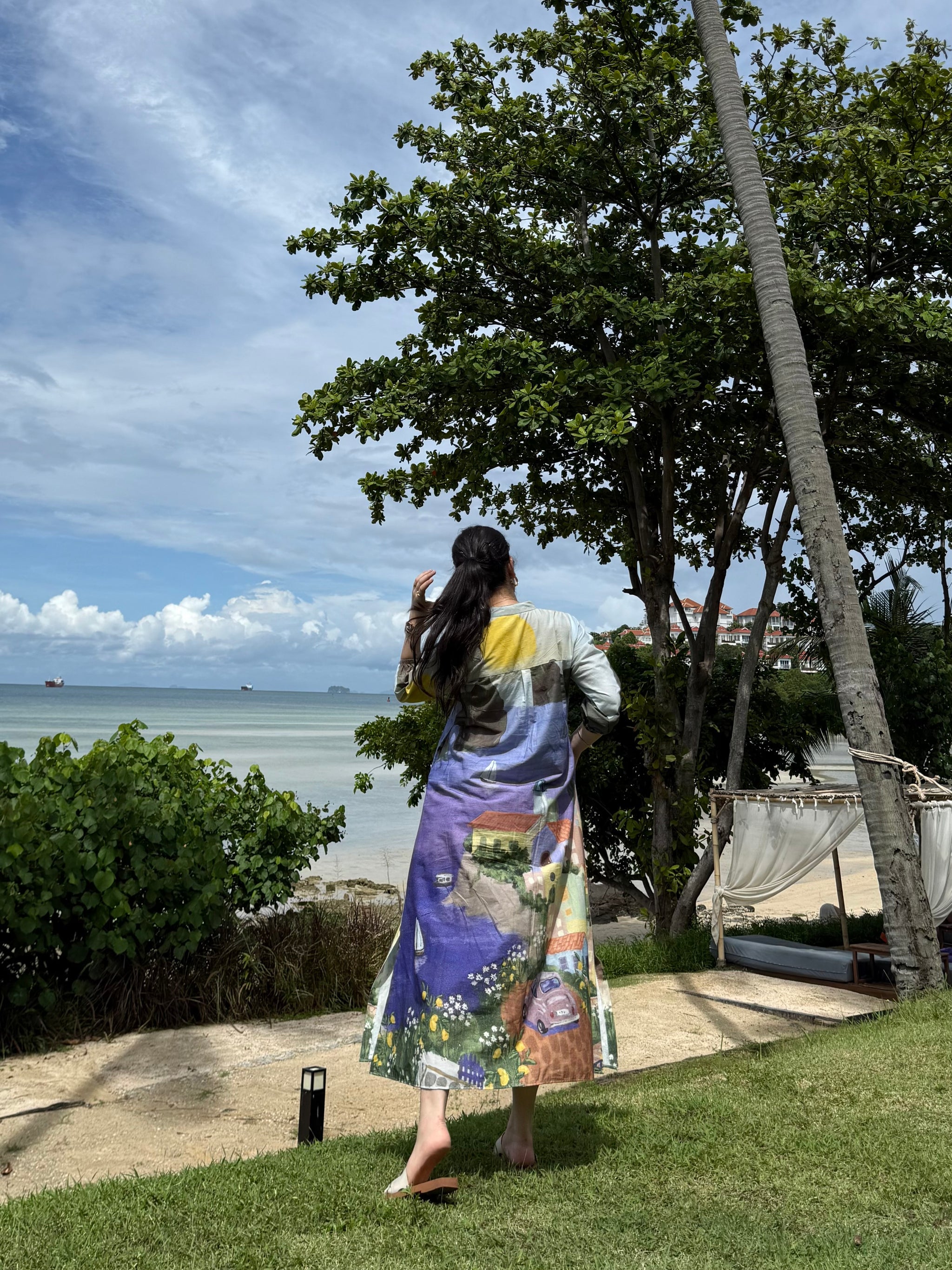 Dora Dress in Coastal Serenade Print