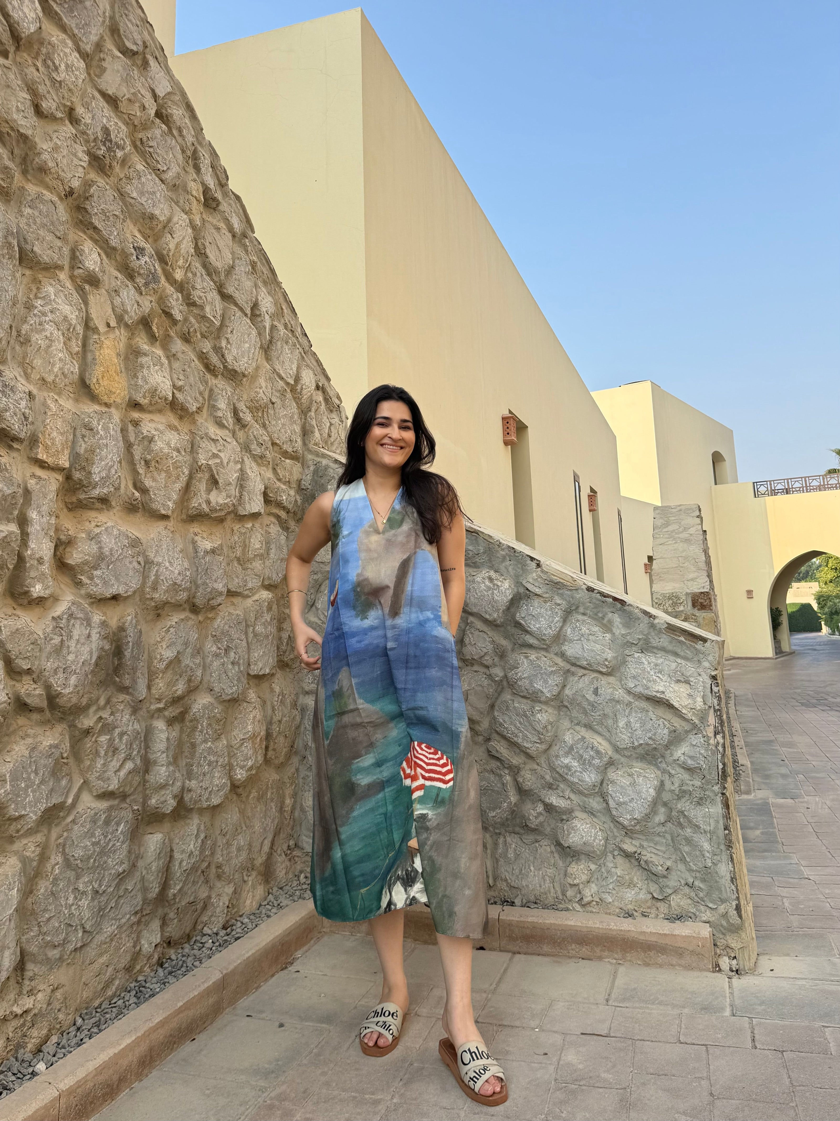 Hibiscus Dress in Capri Coast Print