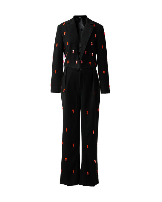 Red Jellyfish Unisex Blazer and Pants Set