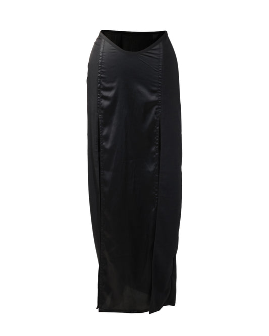 Black Double Slit Skirt