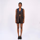 Navy Check Vest