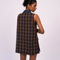 Navy Check Vest