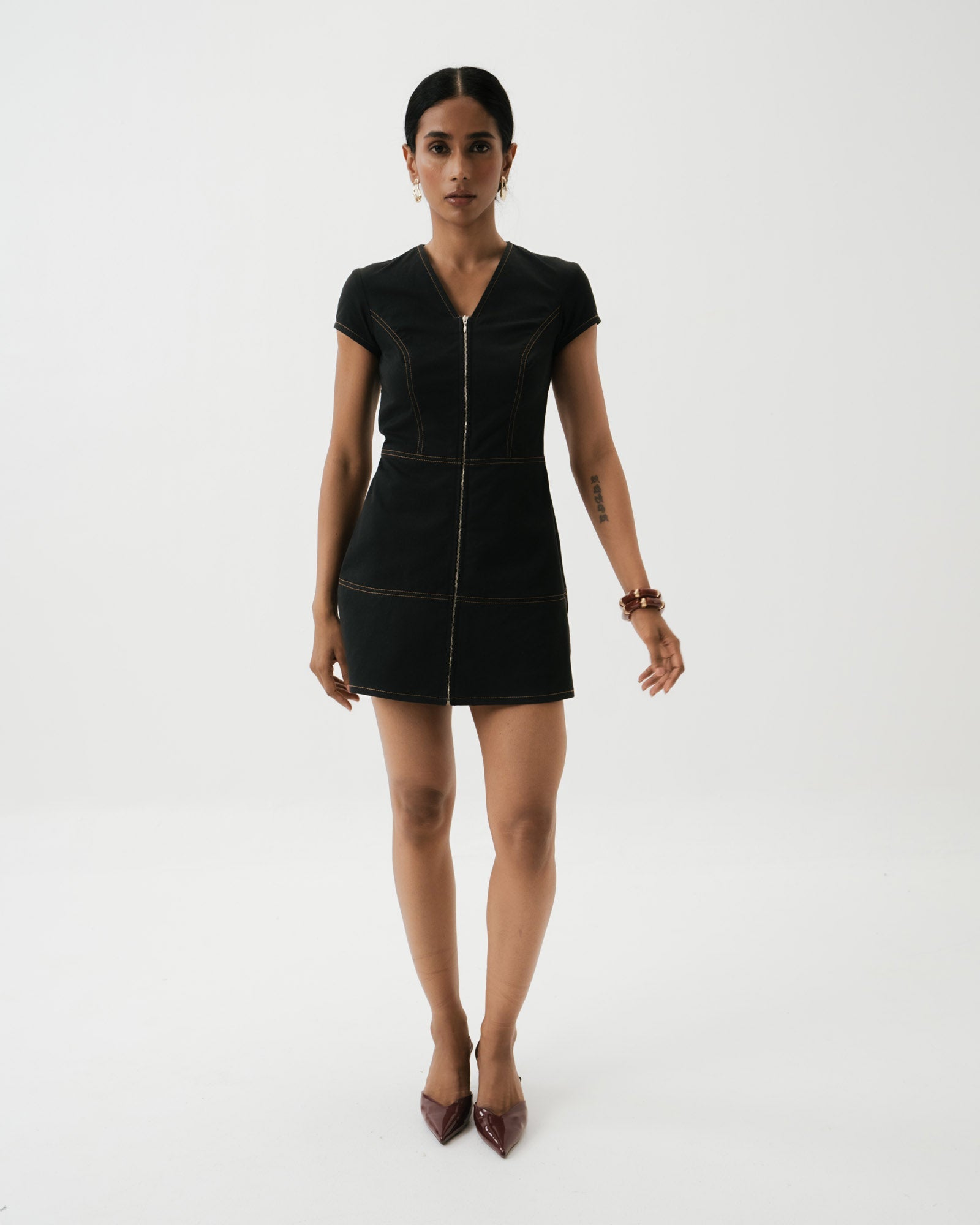 PANELED MINI DRESS
